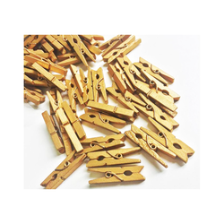 Ahşap Süs Mandal Gold 50li 3 cm - 