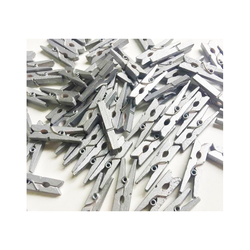 Ahşap Süs Mandal Gümüş 50li 3 cm - 