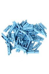 Ahşap Süs Mandal Mavi 100lü - 