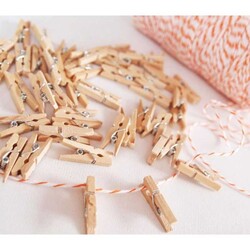 Ahşap Süs Mandal Naturel 100lü 2,5 cm - 