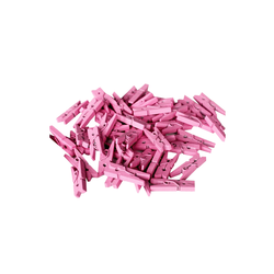 Ahşap Süs Mandal Pembe 50li 3 cm - 