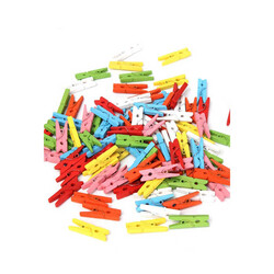 Ahşap Süs Mandal Renkli 50li 3 cm - 