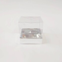 Asetat Gümüş Pencereli kutu 9x9x9 10 Adet - 