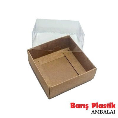 Asetat Kraft Pencereli Sabun Kutusu 10 x 10 x 3 Cm 25 'li