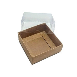 Asetat Kraft Pencereli Kutu 9x9x3 Cm 25li - 