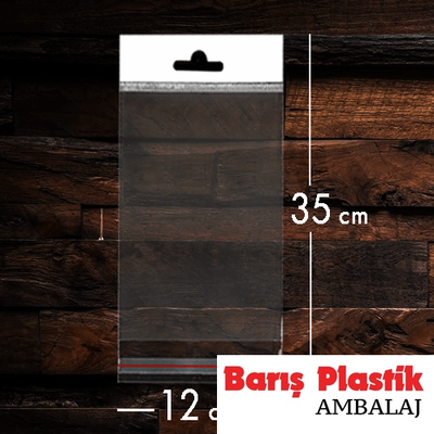 Askılı Bantlı Opp Poşet 12x35 1000'li - 1