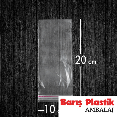 Bantlı Jelatin Poşet Şeffaf Torba 10x20 Cm / 2 Kg - 1