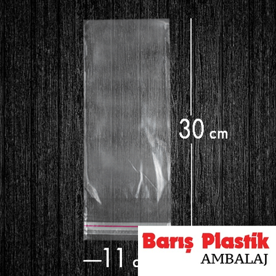 Bantlı Jelatin Poşet Şeffaf Torba 11x30 Cm / 2.5 Kg