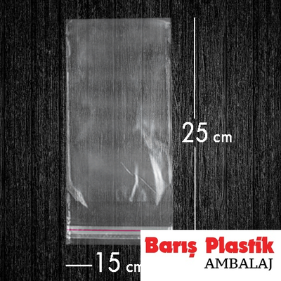 Bantlı Jelatin Poşet Şeffaf Torba 15x25 Cm / 2 Kg - 1