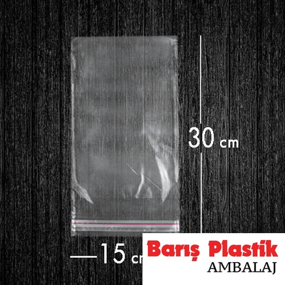 Bantlı Jelatin Poşet Şeffaf Torba 15x30 Cm / 3 Kg - 1
