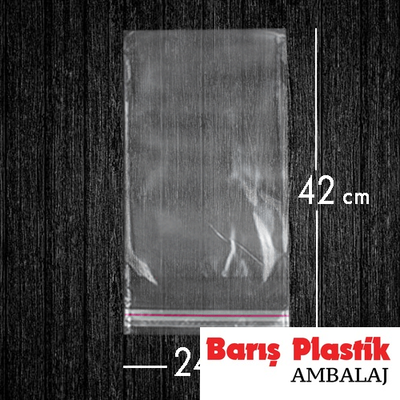 Bantlı Jelatin Poşet Şeffaf Torba 24x42 Cm / 5 Kg - 1