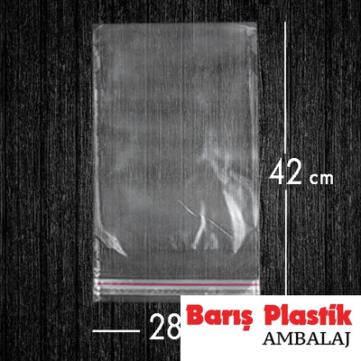 Bantlı Jelatin Poşet Şeffaf Torba 28x42 Cm / 5 Kg - 1