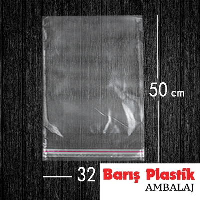 Bantlı Jelatin Poşet Şeffaf Torba 32x50 Cm / 5 Kg - 1