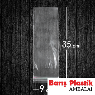 Bantlı Jelatin Poşet Şeffaf Torba 9x35 Cm / 3 Kg - 1