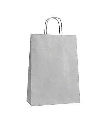 Kağıt Çanta Büklüm Sap 26x32x12 Cm Gümüş 25 Parça - 1