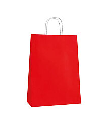 Kağıt Çanta Büklüm Sap 26x32x12 Cm Kırmızı 25 Parça - 
