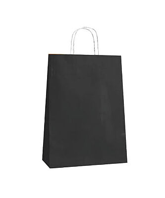 Kağıt Çanta Büklüm Sap 26x32x12 Cm Siyah 25'li - 1