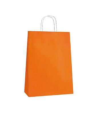Kağıt Çanta Büklüm Sap 26x32x12 Cm Turuncu 25'li - 1