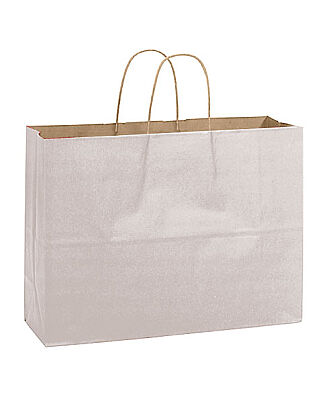 Kağıt Çanta Büklüm Sap 42x32x14 Cm Gümüş 10'lu - 1