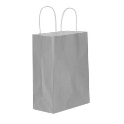 Kağıt Çanta Büyük Boy 45 x 50 Cm Gümüş 25 'li - 