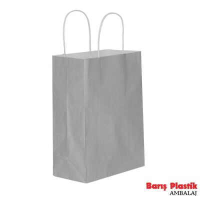 Kağıt Çanta Büyük Boy 45 x 50 Cm Gümüş 25 'li - 1
