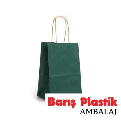 Kağıt Çanta Büyük Boy 45 x 50 Cm Koyu Yeşil 25 'li - 1
