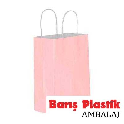 Kağıt Çanta Küçük Boy 18 x 24 Cm Pembe 25 'li - 1
