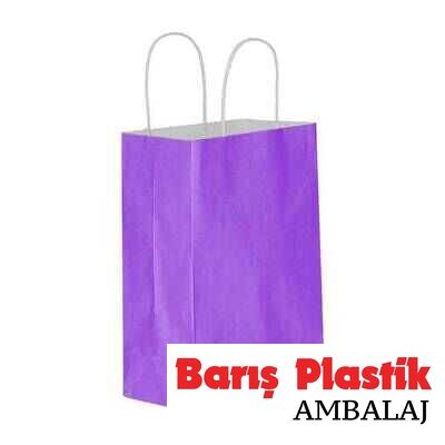 Kağıt Çanta Mini Boy 15x 8 x 20 Cm Mor 25'li - 1