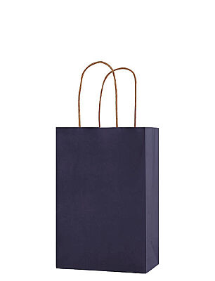 Kağıt Çanta Mini Boy 16x21x8 Cm 25 Parça Koyu Mavi - 1