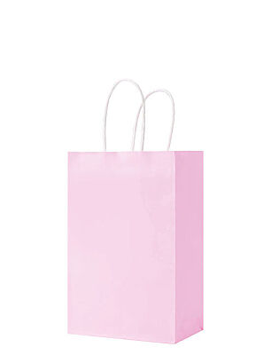 Kağıt Çanta Mini Boy 16x21x8 Cm 25 Parça Makaron Pembe - 1