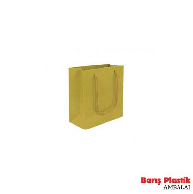 Karton Çanta 11 x 11 Cm Gold 50 'li