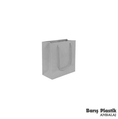 Karton Çanta 11 x 11 Cm Gümüş 50 'li - 1