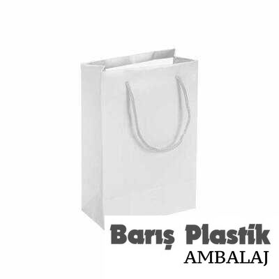 Karton Çanta 12 x 17 Cm Beyaz 25 'li - 1