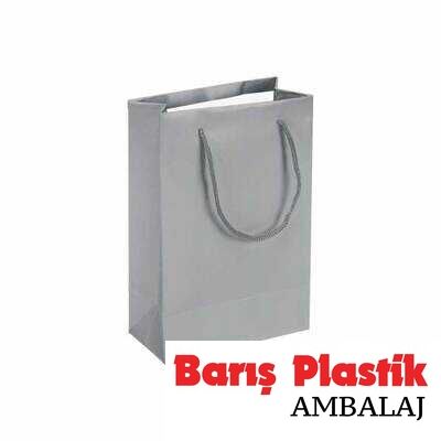 Karton Çanta 12 x 17 Cm Gümüş 25 'li - 1