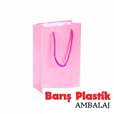 Karton Çanta 12 x 17 Cm Pembe 25 'li - 1