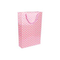 Karton Çanta 17 x 25 Cm Puanlı Pembe 25li - 