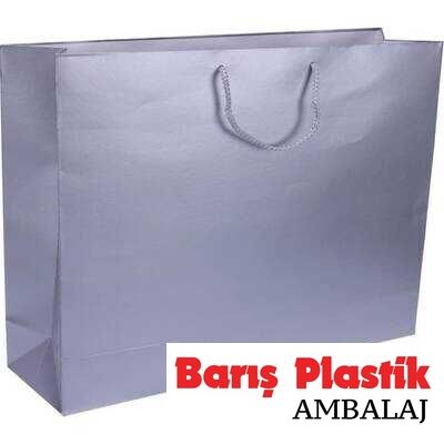 Karton Çanta 54 x 38 Cm Gümüş 10 'lu - 1