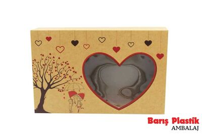 Kraft Pencereli Baskılı Kutu 19x30x9 - 1