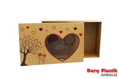 Kraft Pencereli Baskılı Kutu 19x30x9 - 2