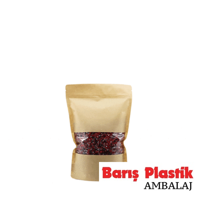 Kraft Pencereli Doypack 11x18x3,5 Cm - 1