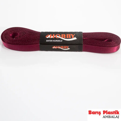Kurdele Saten 1 Cm 10 Metre Bordo - 