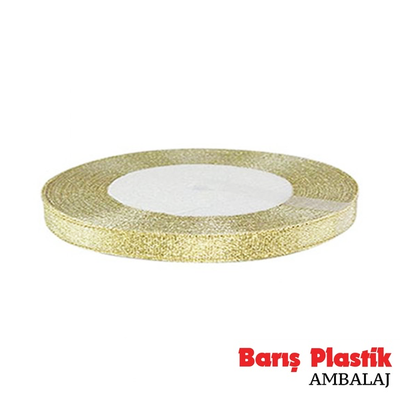 Kurdele Saten 1 Cm 10 Metre Simli Gold - 2