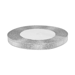 Kurdele Saten 1 Cm 10 Metre Simli Gümüş - 2