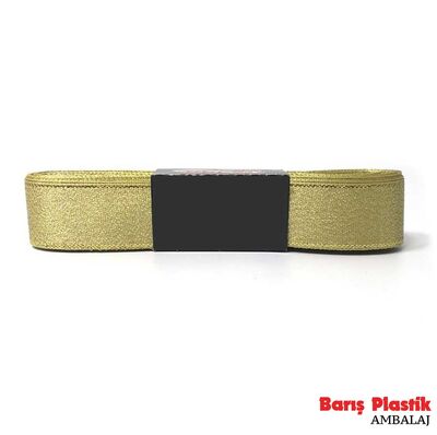Kurdele Saten 2 Cm 10 Metre Simli Gold - 1
