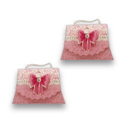 Mini Şeker Kutusu İnci İpli 12 'li Pembe - 