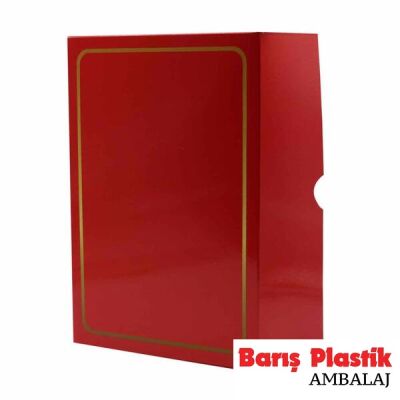 Katlama Kutu Gold Çizgi Detaylı Kırmızı 17*24*8 cm - 1