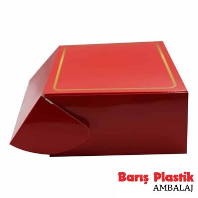 Katlama Kutu Gold Çizgi Detaylı Kırmızı 17*24*8 cm - 3